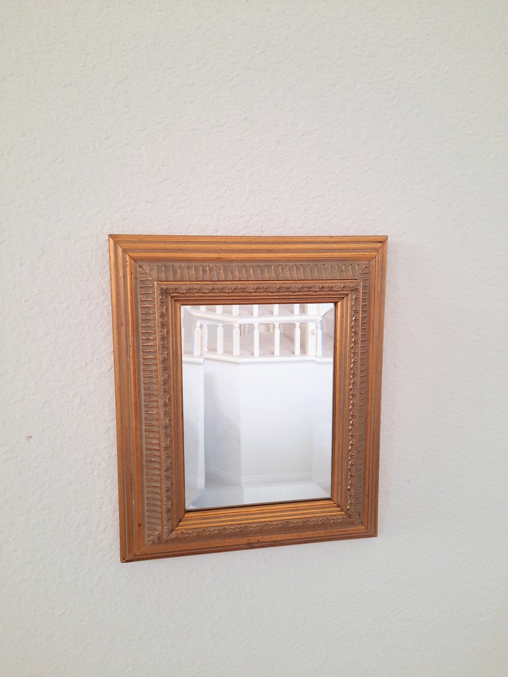Vintage Ornate Regency Small Gold Beveled Glass Wall Mirror